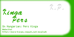 kinga pers business card